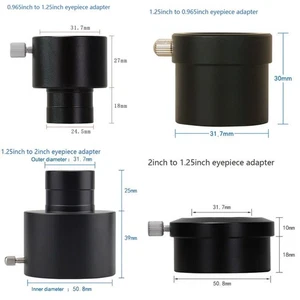 0.965 To 1.25 Eyepiece Adapter Telescope Astronomy 24.5Mm To 31.7Mm Metal - Picture 1 of 23