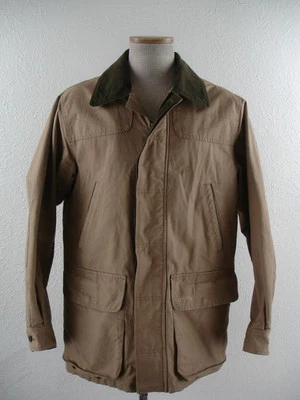 Men's M Orvis Heritage Field Coat Jacket Waxed Cotton Field Pockets Khaki Lined - Image 1 of 4
