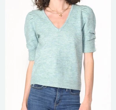 White House Black Market Women  Large Green Cashmere Blend Pullover Sweater NWOT - Image 1 of 4