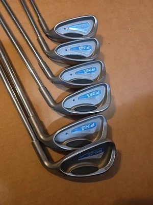 Ping G2 Iron Set 5-9+W Blue Dot Regular Steel Mens RH 5 6 7 8 9 W - Image 1 of 4