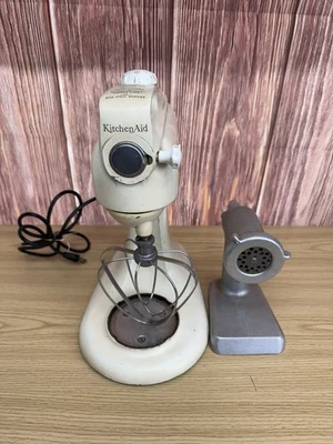 Ayuda de cocina vintage Hobart batidora de pie inclinable modelo 3C PROBADO y picadora de carne Foto 1 de 4