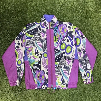 Vintage Asics Multicolored Windbreaker, L - Image 1 of 4