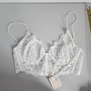 NEU Free People Intimate Gr. Small weiß Spitzen BH Bralette Bügel ungepolstert - Bild 1 von 8
