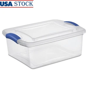 Klar Aufbewahrungsbehälter mit Riegel Deckel Stapelbar Organizer Kleidung Zubehör Neu - Bild 1 von 6