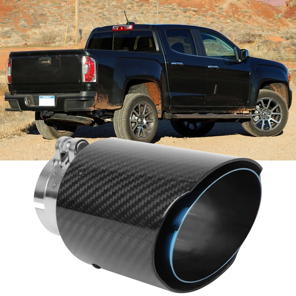 Silenciador trasero carbono para GMC Canyon SLE 2.5" entrada 3.5" salida tubo escape punta Foto 1 de 4