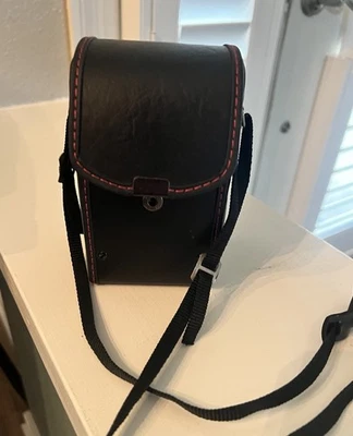 Vintage Leather Padded Snap Close Hard Lens Case Stamped NC-20 Japan With Strap - Image 1 of 4