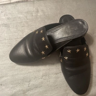 MICHAEL KORS NATHASA SLIDES MULES WOMEN SHOES SIZE 7.5 M BLACK LEATHER - Image 1 of 4