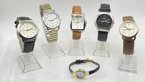 Konvolut 6 große TIMEX Armbanduhren Herren & Damen alle neuen Batterien alle funktionieren - Bild 1 von 20