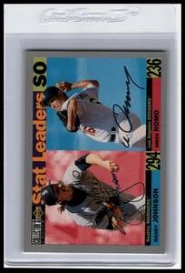 1996 Collector's Choice #7 Randy Johnson / Hideo Nomo firma argento - Foto 1 di 2