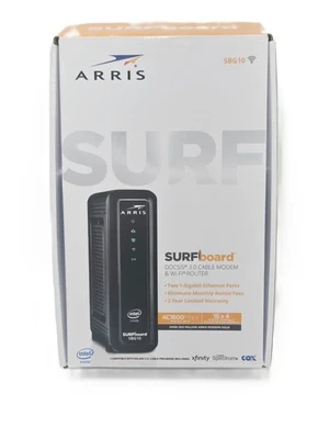 Arris Surfboard SBG10 Docsis 3.0 16 x 4 Gigabit Cable Modem AC1600 Wi-Fi - Image 1 of 4
