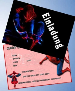 12 Einladungskarten & 12 Umschläge für Geburtstag Spiderman  ( 186 ) - Bild 1 von 3