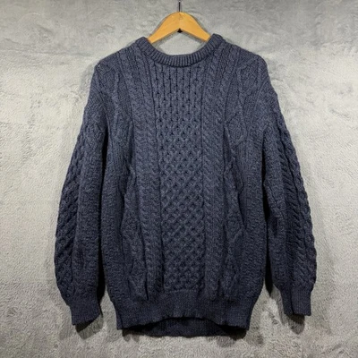 Vtg Aran Crafts Sweater Men Large 100% Irish Wool Cable Knit Fisherman Crewneck - Image 1 of 4