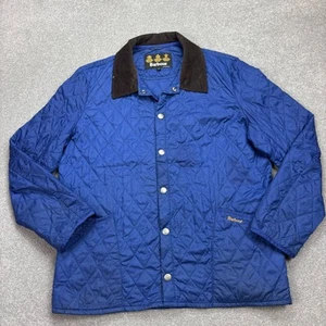 Barbour Jacket Adult Large Blue Quilted Country Field Hunting Coat Men - Picture 1 of 10