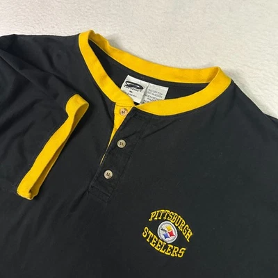 Camisa Henley Bordada De Colección The Edge Pittsburgh Steelers Estilo Timbre Años 90 XL Foto 1 de 4