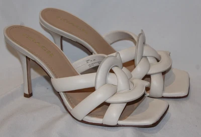 Coach Kellie Leather Sandals in Chalk US 11 NEW - Image 1 of 4