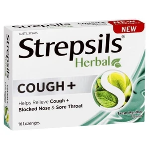Strepsils Herbal Cough Lozenges Fresh Menthol 16 Pack - Picture 1 of 1
