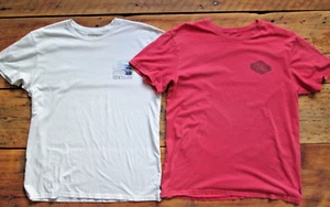 Quiksilver Surf Men's Tee Shirt Lot XL Premium Fit Cotton Polyester White Red - Picture 1 of 10