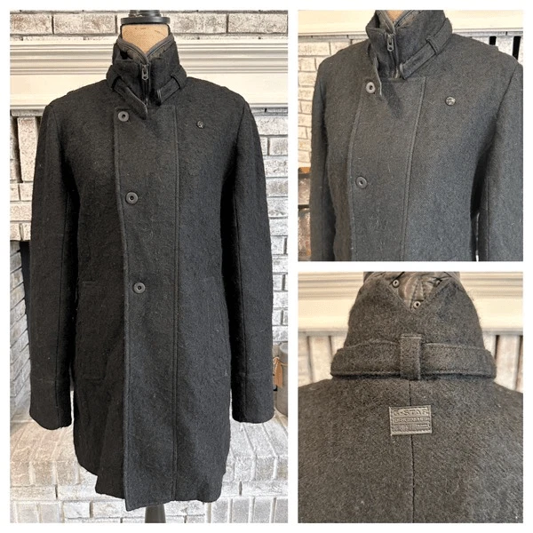 G-Star Raw Women's Wool Lined Relax Trench Overcoat Jacket Charcoal Gray Large - Image 1 of 4