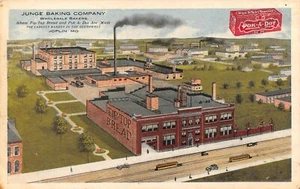 Junge Baking Co Pok-A-Dot & Tip-Top Bread Factory Joplin, MO Vtg 1920's Postcard - Picture 1 of 2