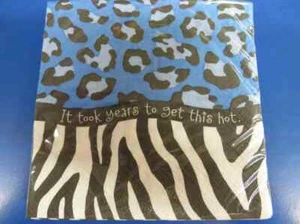 Sixty-Licious Cheetah Zebra Animal Print 60th Birthday Party Beverage Napkins - Picture 1 of 1
