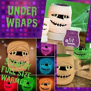 Scentsy WAX Warmer UNDER WRAPS Glow In Dark Halloween FULL SIZE NEW 💀🎃 Mummy - Picture 1 of 10
