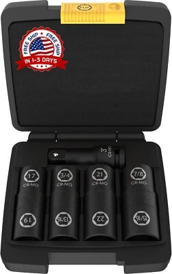 Dados De Impacto Juego De Llaves De Vaso De Impacto Profundo De 1/2 Pulgada NEW - Image 1 of 4