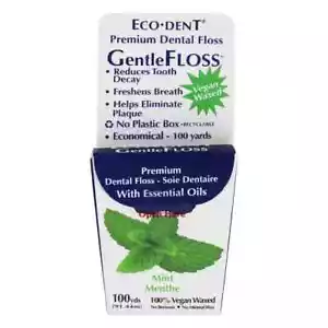 Eco-dent Gentlefloss Premium Dental Floss Mint - 100 Yards - Case Of 6 - Picture 1 of 1