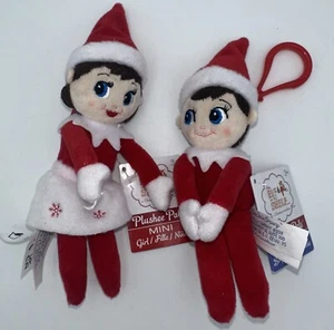 Lot Of 2 The Elf On The Shelf Girl & Boy Plushee Pals MINI Clip  On 4” NWT - Picture 1 of 5