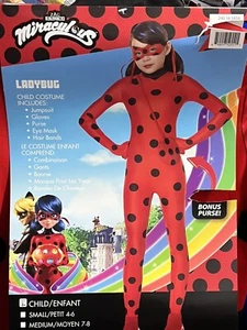 Miraculous Ladybug Halloween Costume - Large Size With Purse, Gloves, One-Piece - Picture 1 of 3