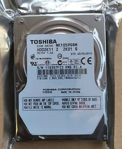 Toshiba 1TB MK1059GSM 8MB SATA 2.5" Laptop HDD Hard Disk Drive 12.5mm - Picture 1 of 4