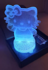 3d Led Illusion Sanrio Hello Kitty Usb 8” Light Lamp Bedroom Tested Free S&h