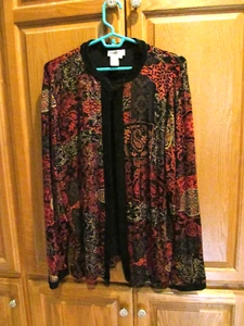 *Coldwater Creek Lightweight Knit Jacket XL RED,T AN, Black Open-Front - Picture 1 of 3