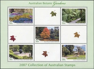 2007 Australia Botanic Gardens Set Of 5 Special Mini Sheet Mint Never Hinged - Bild 1 von 1