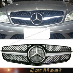 For BZ 08-14 W204 C-Sedan SL Tune Style Front Replace Grille Shiny Black Color - Picture 1 of 3