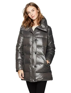 Haven Outerwear Damen mittellanger gesteppter gefütterter Mantel - anthrazit - Größe Small - Bild 1 von 4