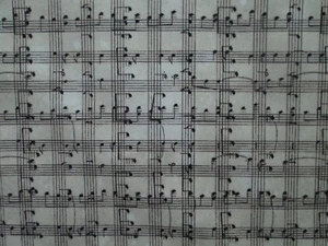  MUSIC LINES NOTES SQUARES BLACK ON CREAM BACKGROUND COTTON FABRIC FQ  - Picture 1 of 4