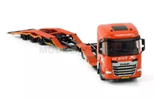 WSI 01-4196 De Rooy DAF Xd Sh Truck Transporter 4X2 With Trailer - 1:50 - Picture 1 of 4