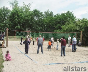 Volleyball Volleyballnetz Volleyballanlage mit Stahlpfosten Clipsnetz Huck - Bild 1 von 1