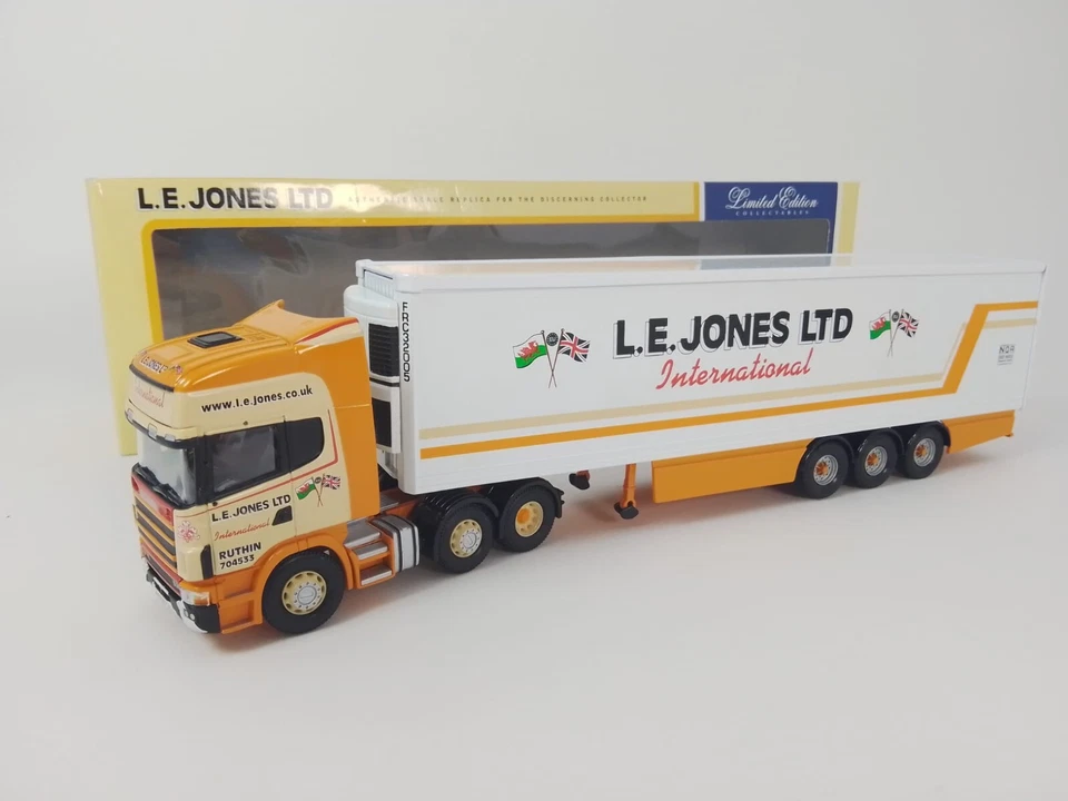 Corgi Scania Topline Fridge Trailer L.E. JONES LTD 1/50 CC12908 LIMITED EDITION - Immagine 1 di 3