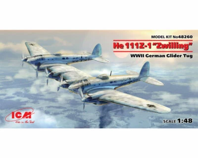 ICM 48260 Heinkel He 111Z-1 Zwilling WWII German Glider Tug 1:48 modellismo - Immagine 1 di 4