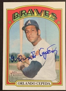 2021 TOPPS HERITAGE HIGH NUMBER ORLANDO CEPEDA AUTO AUTOGRAPH BLUE BRAVES HOF - Picture 1 of 2