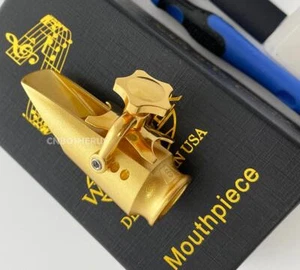 screw Metal Saxophones Mouthpiece For Soprano Saxophone Satin Gold plated 5 - 9 - Picture 1 of 8