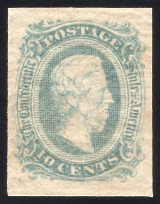 Confederate States, CSA #11c (AD) 10¢ Greenish Blue, Mint-OG-NH XF - Image 1 of 2