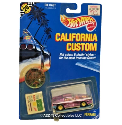 Hot Wheels California Custom Ferrari #1302 Pink Stripe Variation Vintage Car - Image 1 of 4