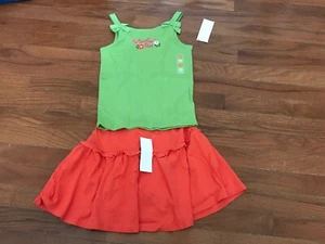 Gymboree Girls Green Surfer Girl Tank and Orange Knit Skort Size 6 New - Picture 1 of 9