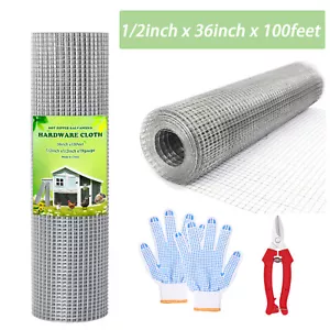 Hardware Cloth 1/2inch Galvanized Welded Wire Mesh Chicken Wire Fence 36" x 100' - Picture 1 of 12