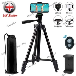 Lightweight Aluminium Tripod Telescopic Camera DSLR Stand With Phone Holder UK - Picture 1 of 17