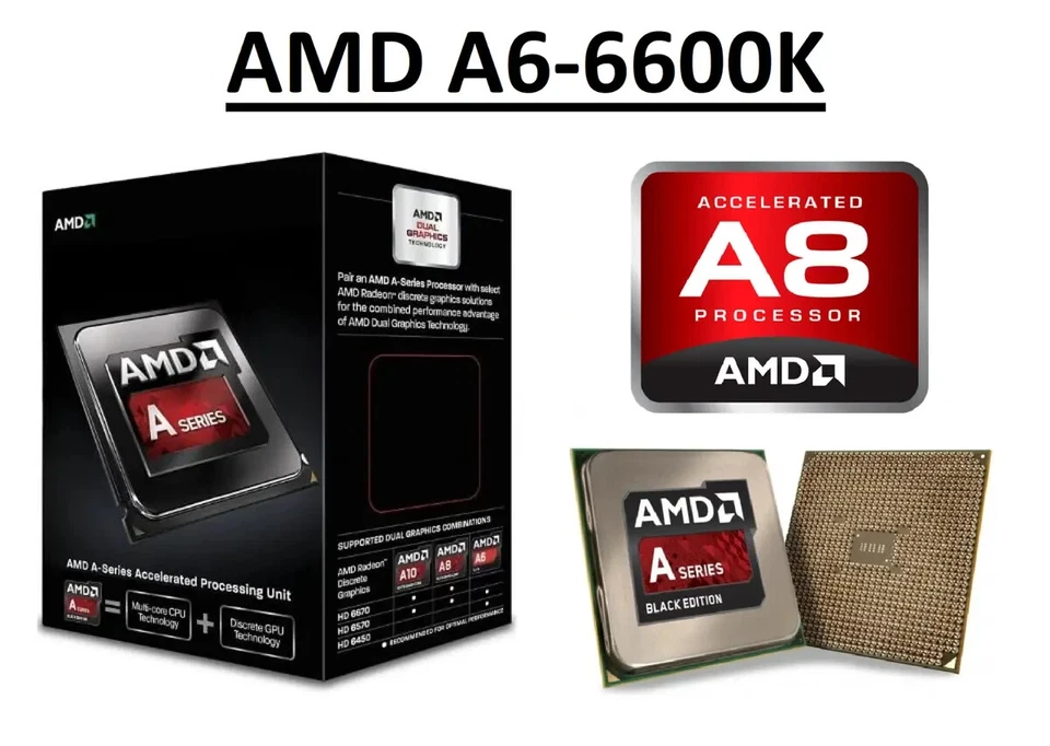 CPU AMD FM2 A8 6600K 3.9G 4MB CACHE 100W BOX - Immagine 1 di 1