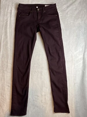 RAG & BONE Jeans Women's 25 Aged Burgundy DRE Slim Fit Boyfriend Stretch Modern - Image 1 of 4