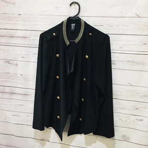 MOTTO Jacket Open Drape Black with Gold Button Size 12 Pockets - Picture 1 of 7
